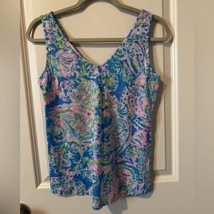 Lilly Pulitzer Gigi Top Multi Dream Team Size XS Vibrant Paisley Sleeveless Top